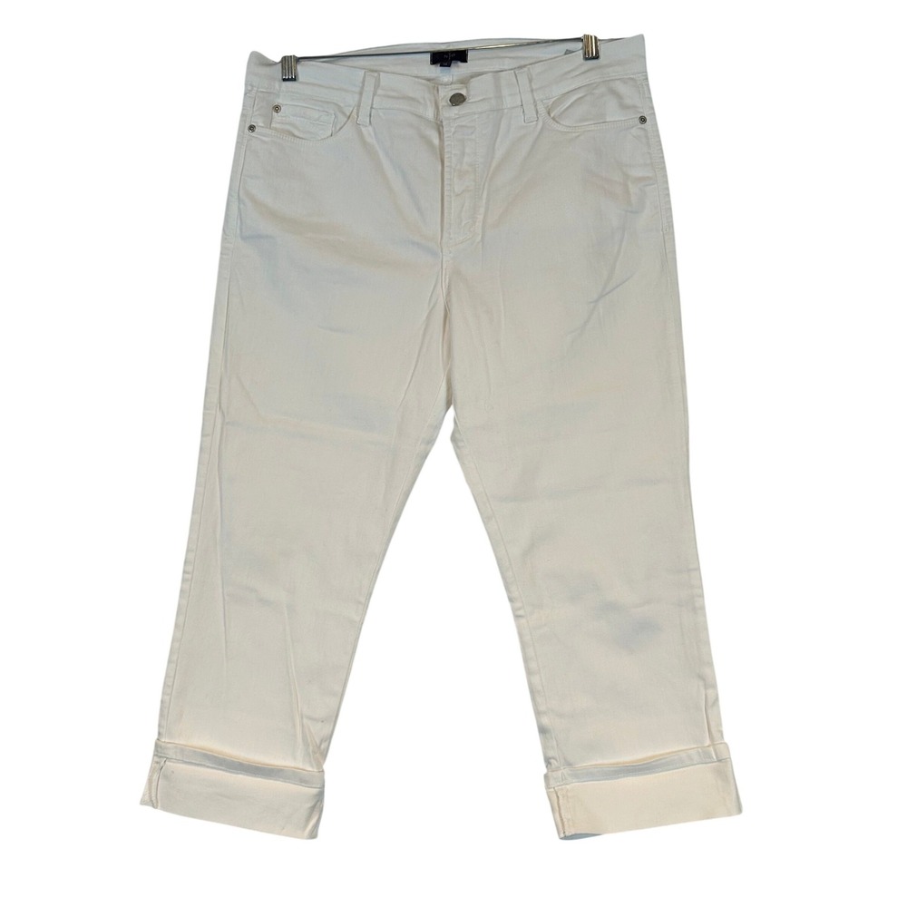 NYDJ Womens Capri White Jeans Size 14 Lift Tuck Technology Cropped Stretch Denim